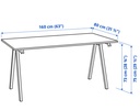 Bürotisch Sibier 160x80cm wie Neu in weiss