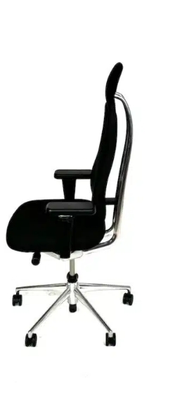 "Vitra "Headline" Bürodrehstuhl Stoff schwarz mit Chromgestell - Kopfstütze"