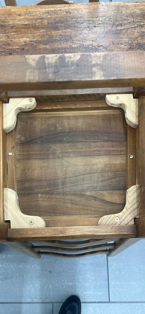 Antiker Klostertisch Massivholz 240×75 cm inkl. 6 Stühle – rustikal & stabil