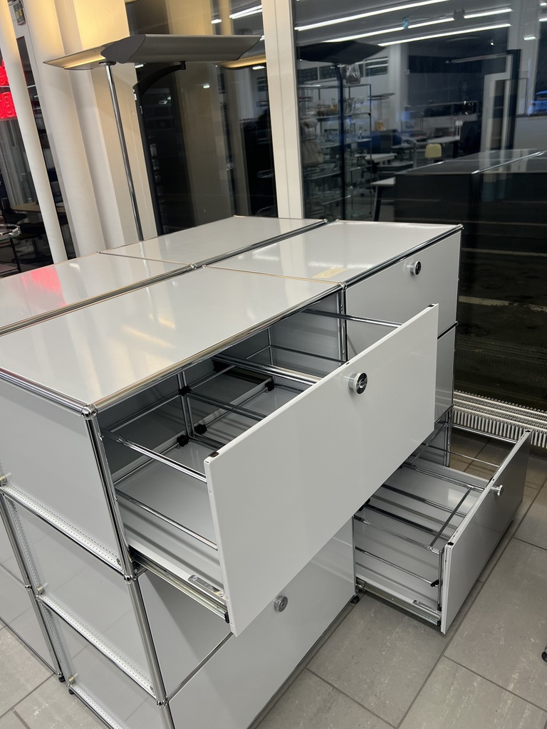 USM Haller Modulschrank Lichtgrau Breite 152x51x110cm 6 Schubladen