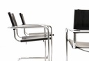 Freischwingerstuhl Thonet in Leder schwarz