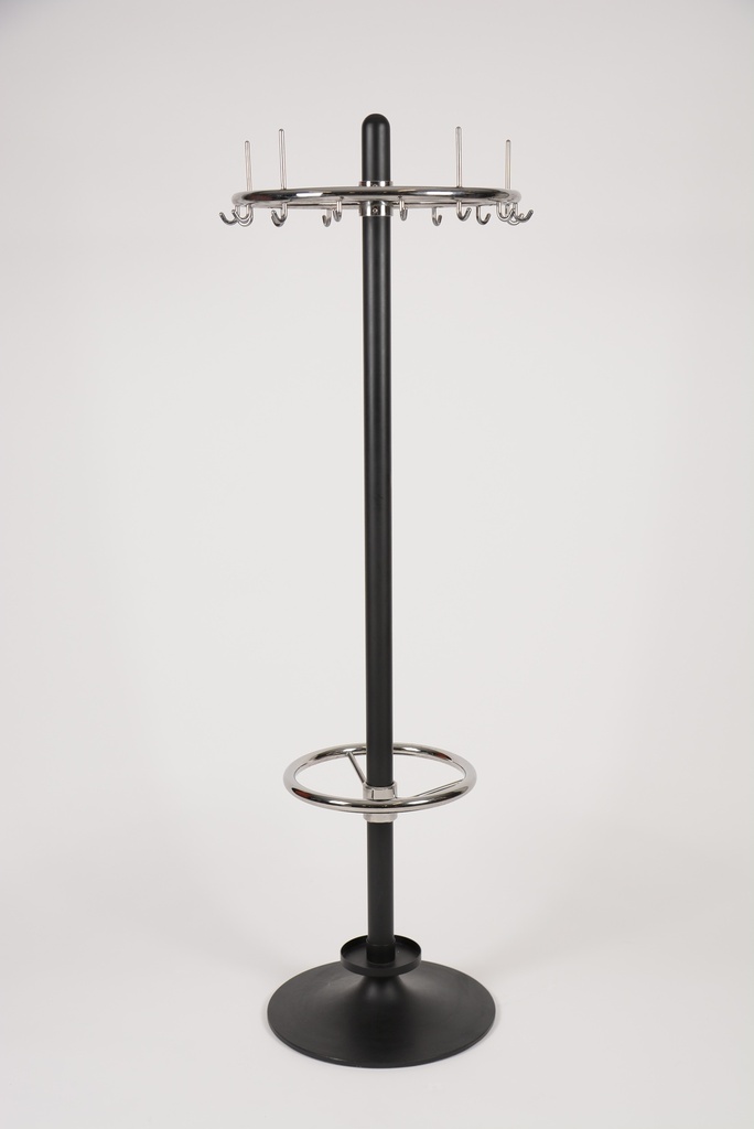 Garderobenständer Rund inkl. Schirmhalter chrom / schwarz