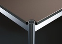 USM Haller Tisch Linoleum mittelgrau-braun 200x100cm