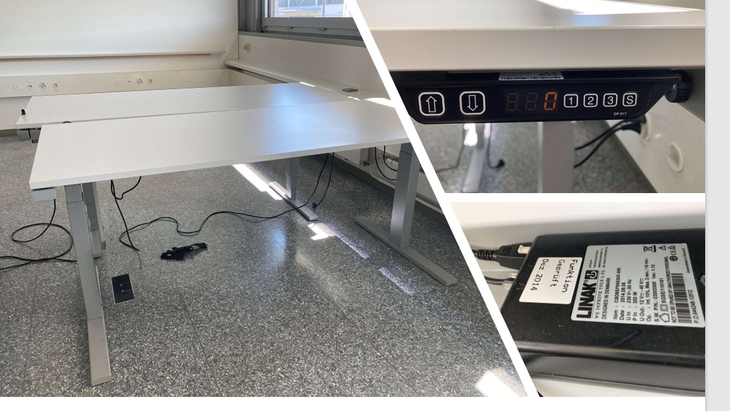 Lista El Höheverstellbarer Office LO Exdent weiss (160 × 80 × 127 cm)