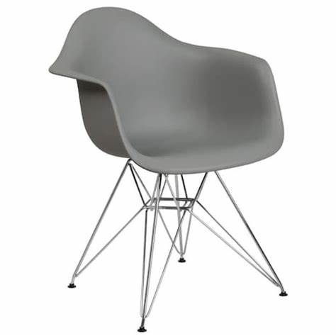 Eames Plastic Armchair  DAR in grau NEU