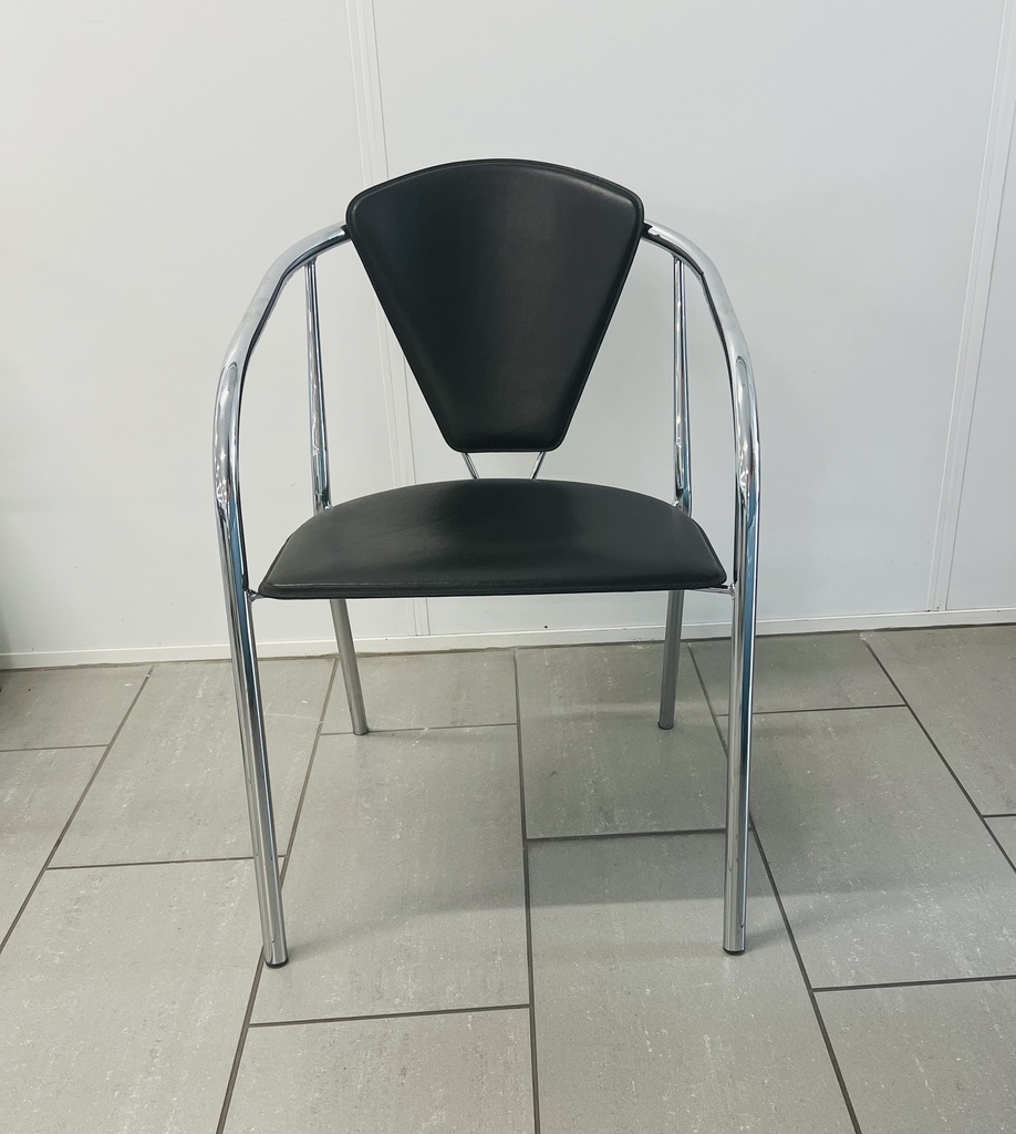 Stapelstuhl KIA Stuhl,in Leder schwarz