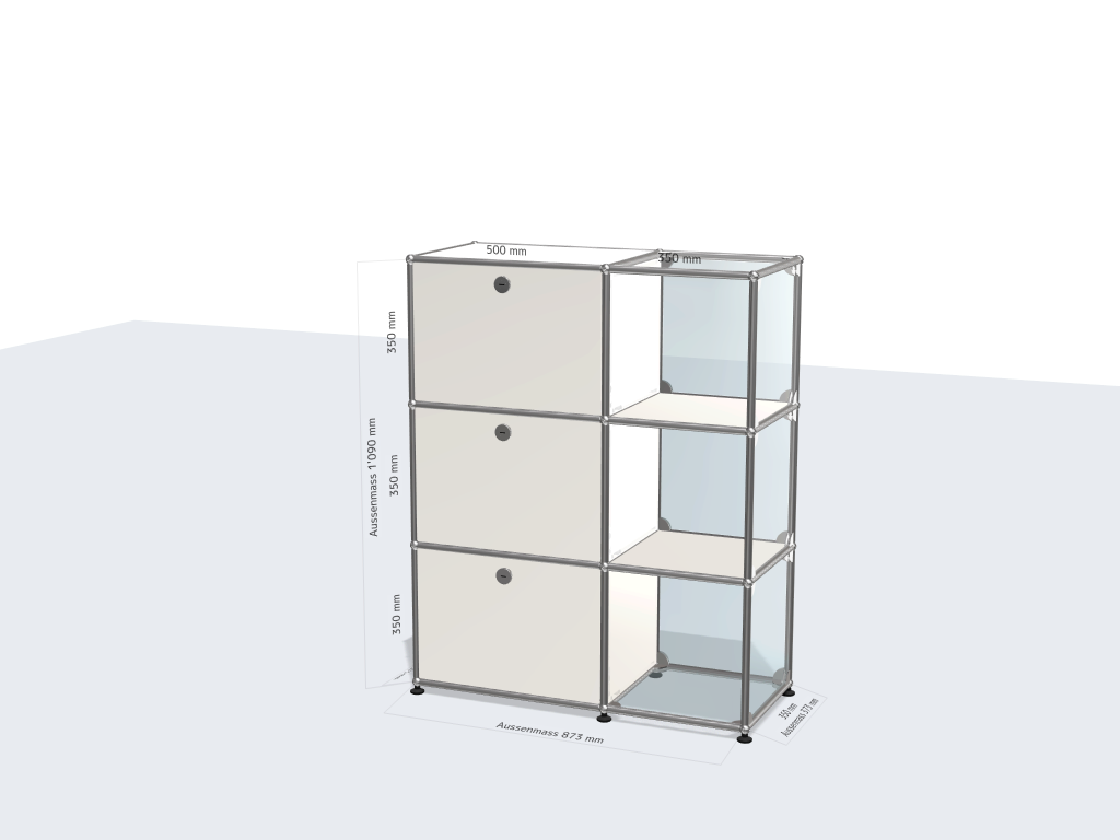 USM Haller Higboard in weiss  86x37x110cm