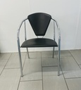 Stapelstuhl KIA Stuhl,in Leder schwarz-Chrom