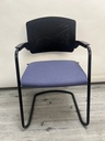 Sitag EL Stapelstuhl,Stoff blau, Rückenteil Netz schwarz