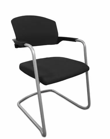 Sitag EL100 Freischwinge, Kunstoffrücken schwarz/Gestell Silber