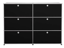 USM Haller  Regal 2 Schubl.-4 Kappenschwarz 152x37x110cm