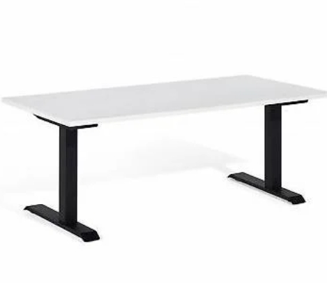 El. Höheverstellbarer Tisch Veyhl Liftec schwarz Blatt weiss 180x90cm