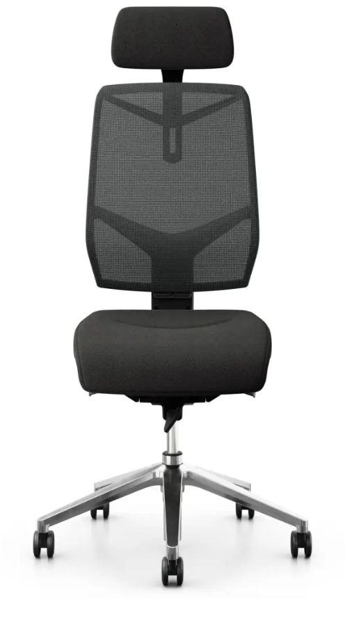 Giroflex 68, Flokk Kopfstütze Netz, Armlehne in schwarz