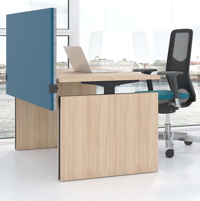 El. Bürotisch Narbutus Motion 200x80x131cm Eiche gebleicht