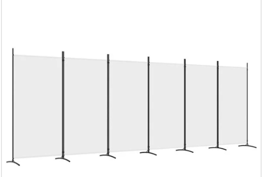 Trennwand/Paravent 6-tlg. 520x80x180cm, weiss