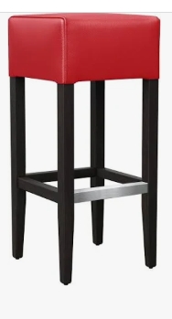 Barhocker Francesco  in Rot, Gestell Braun