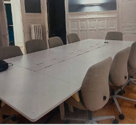 Vitra Joyn Konferenztiusch mit IT-u. Telefonkonferenz-Anschlüssen weiss 360x180x72cm