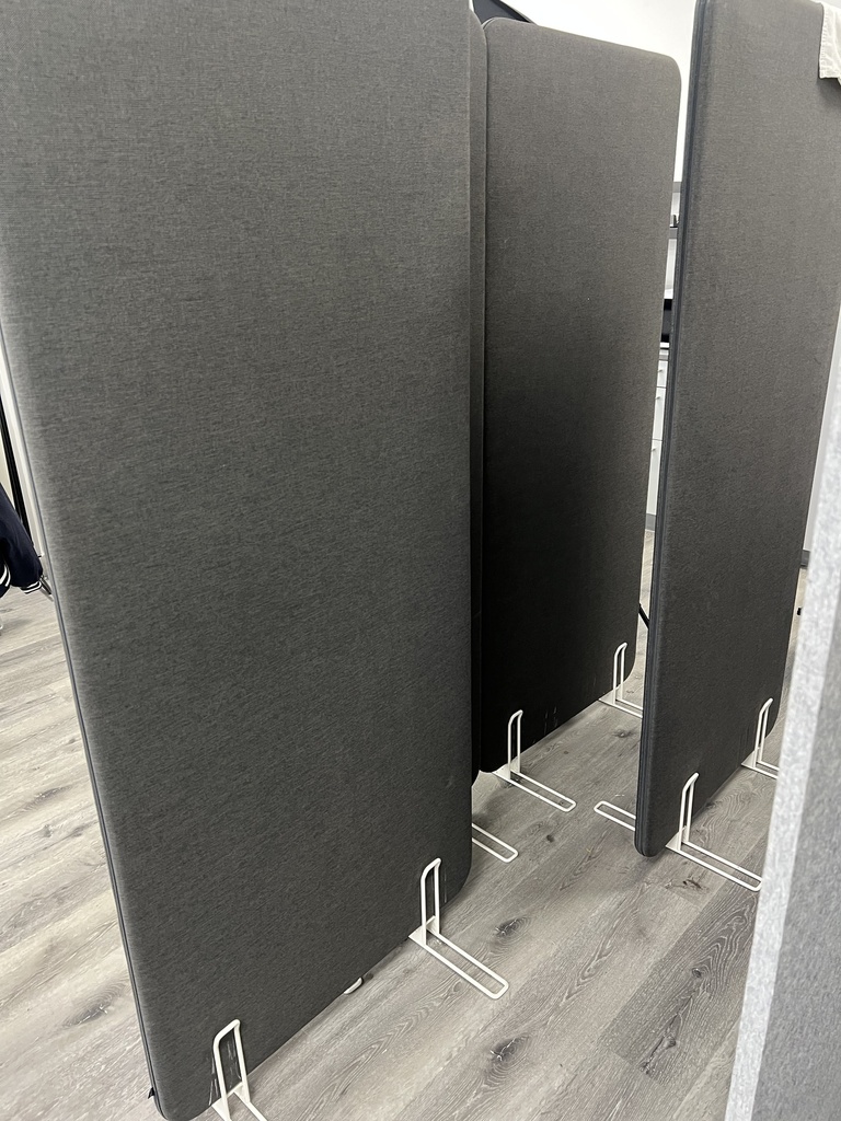 MDD |Trennwand für Schreibtisch SONIC | Freistehen 80x190cm graude Schreibtischtrennwand