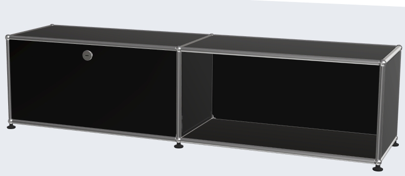 USM TV-Möbel 152x37x 39cm schwarz 1/ Schublade
