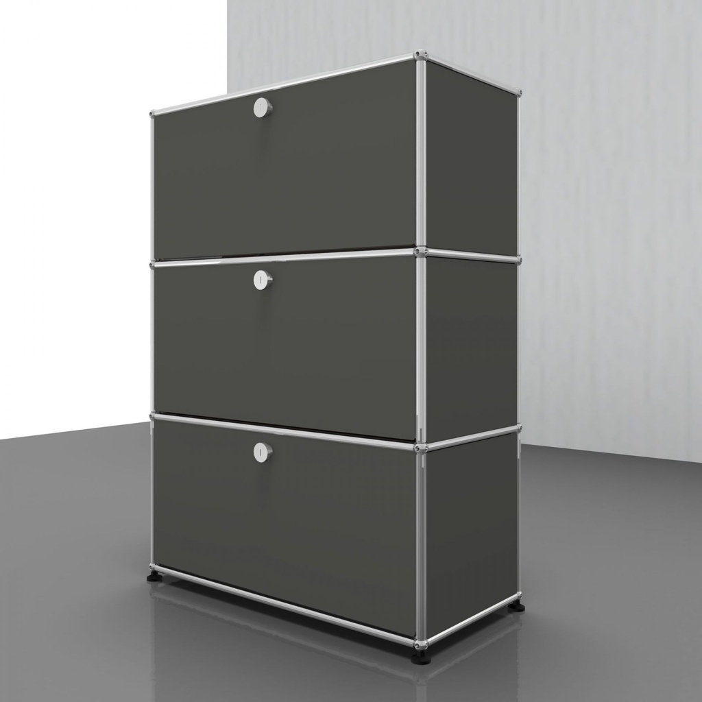 USM Highboard grau 3 Klappen75x37x110 cm