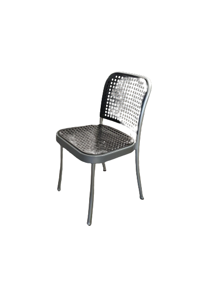 Cafeteria Stuhl schwarz gelochter Sitz-und Rücken