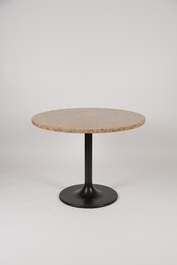 Tisch Granit Tropic Brown rund 100x60x74cm Fuss Gusseisen-schwarz