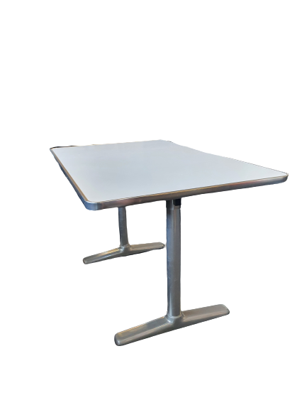 Cafeteria Tisch/Gartentisch 120x75x72cm, weiss-silber