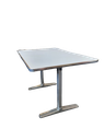 Cafeteria Tisch/Gartentisch 120x75x72cm, weiss-silber