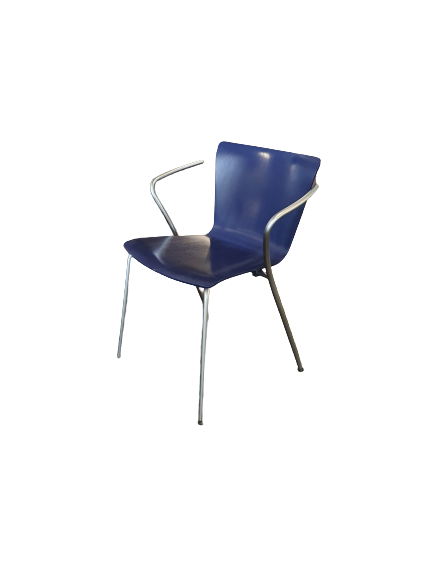 Fritz Hansen Stuhl Design Vico Magistretti, Buche, blau