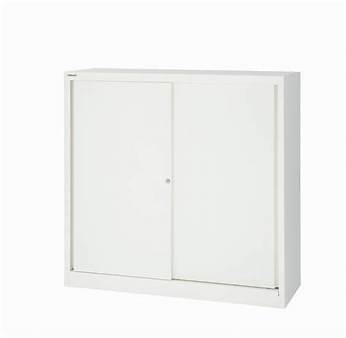 Sara Schiebetürenschrank Metall 120x42x112, weiss