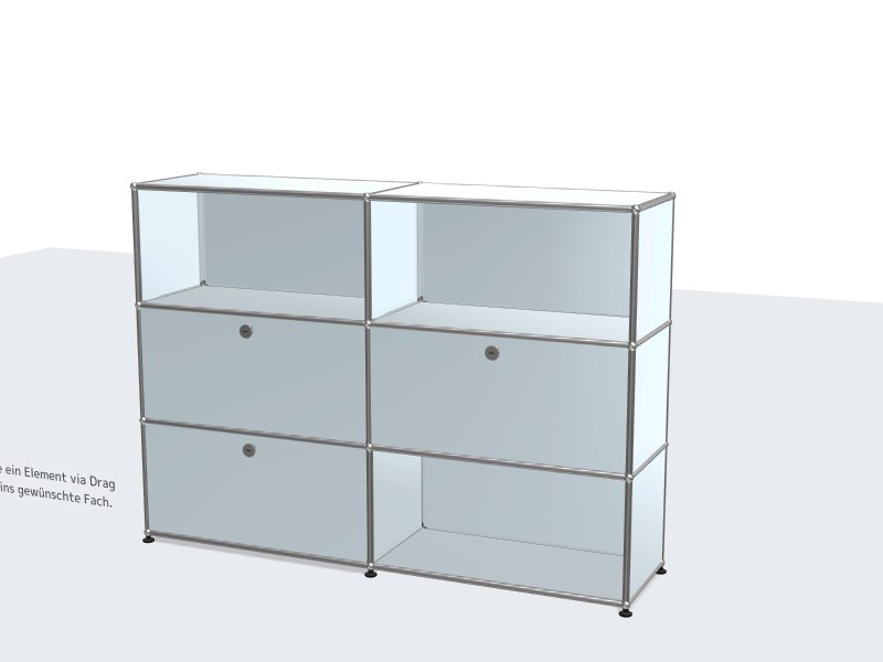 USM Highboard 3 Schubladen  152x37x110cm lichtgrau