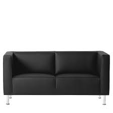 Dietiker Sofa 2 Platz Cubus in Leder schwarz 154x79x72cm