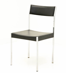 Girsberger Vintage Stühle Ernst Lauclair,1965 Leder schwarz