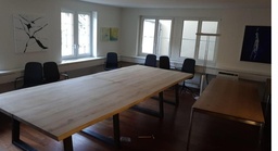 Konf.-Tisch 420x180x4 o. 210x180x4cm  Eiche massiv, unbehandelter Eiche – Schreinerarbeit, Unikat