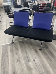 Vitra Area 2-sitzer Sofa, Lounge, Textilbezug schwarz, Rückenpolster Blau Chrom Gestell, gebraucht"