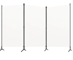 Trennwände  3.teilig in Stoff weiss, 260x180cm