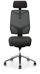 Giroflex 68, Flokk Kopfstütze Netz, Armlehne in schwarz