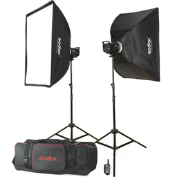Studioblitzanlage MS Studio Flash Kit Studioblitzanlage mit zwei Blitzköpfen und zwei Stativen