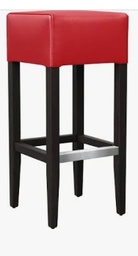 Barhocker Francesco  in Rot, Gestell Braun