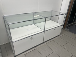 USM Haller Regal Weiss/Glas 152x51x75cm