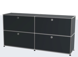 USM Highboard  152x37x75cm Grau 2 Schubl.2 Klappen