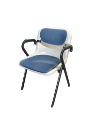 Vitra Dorsal Open Ark Stapelstuhl Vintage Stoff/blau