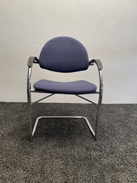 Vitra Onda, Vintage Freischwinger  by Mario Bellini, Stoff blau