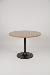 Tisch Granit Tropic Brown rund 100x60x74cm Fuss Gusseisen-schwarz
