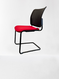 Girsberger Yanos Freischwinger Stuhl, Stapelbar in Stoff rot-schwarz